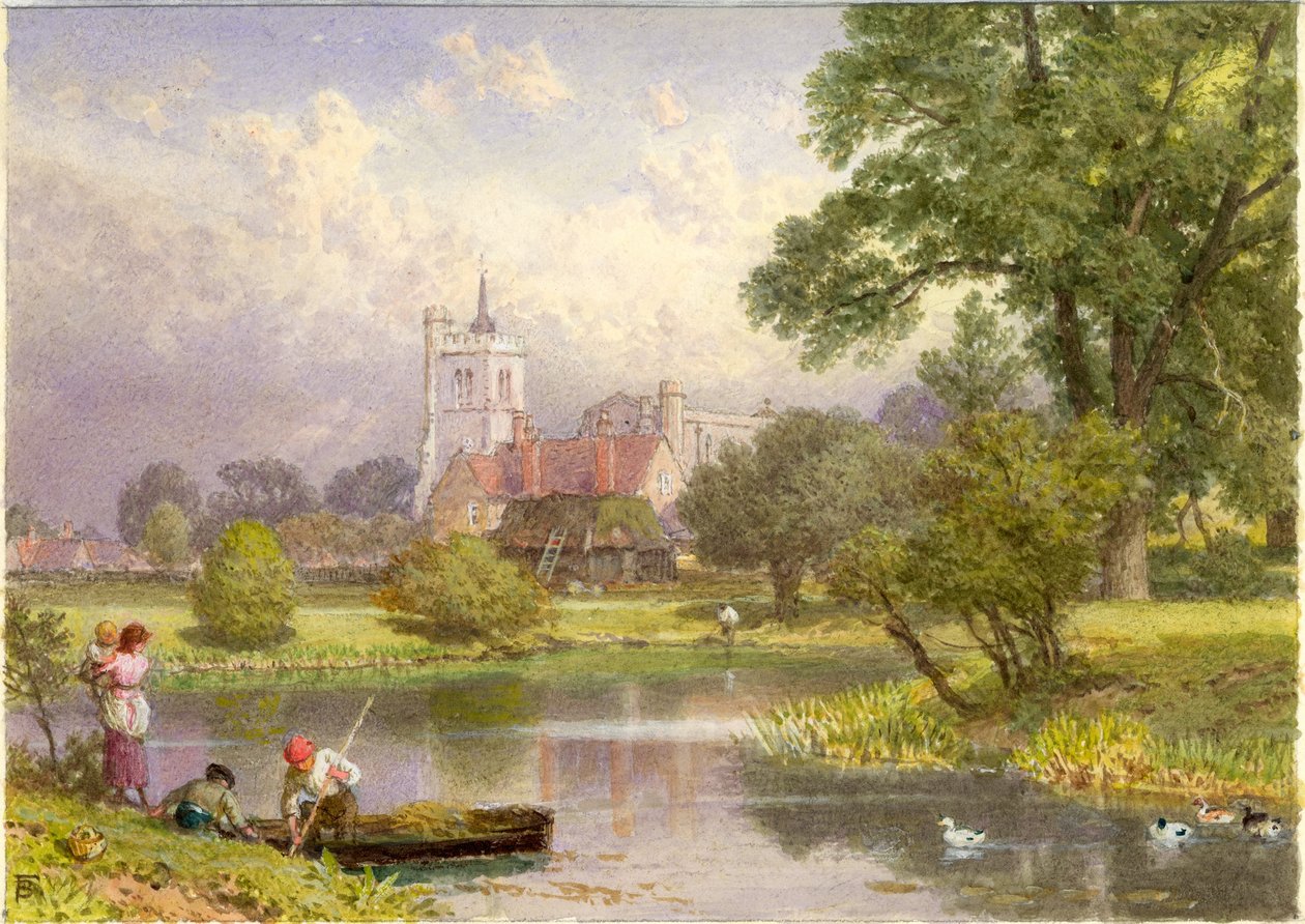 Elstow, Bedfordshire (Geburtsort von John Bunyan) von Myles Birket Foster