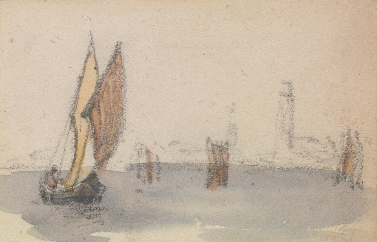 Eine von drei Studien auf der venezianischen Lagune von Myles Birket Foster