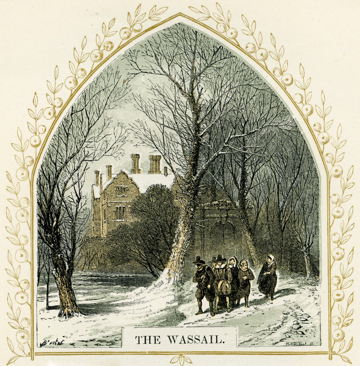 Der Wassail - Illustration von Birket Foster von Myles Birket Foster