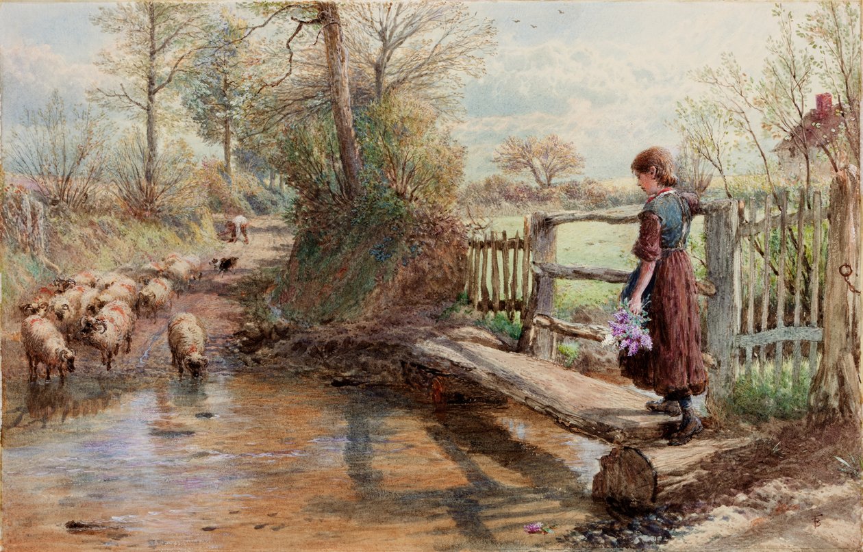 Ansicht in Surrey, um 1863-1890 von Myles Birket Foster