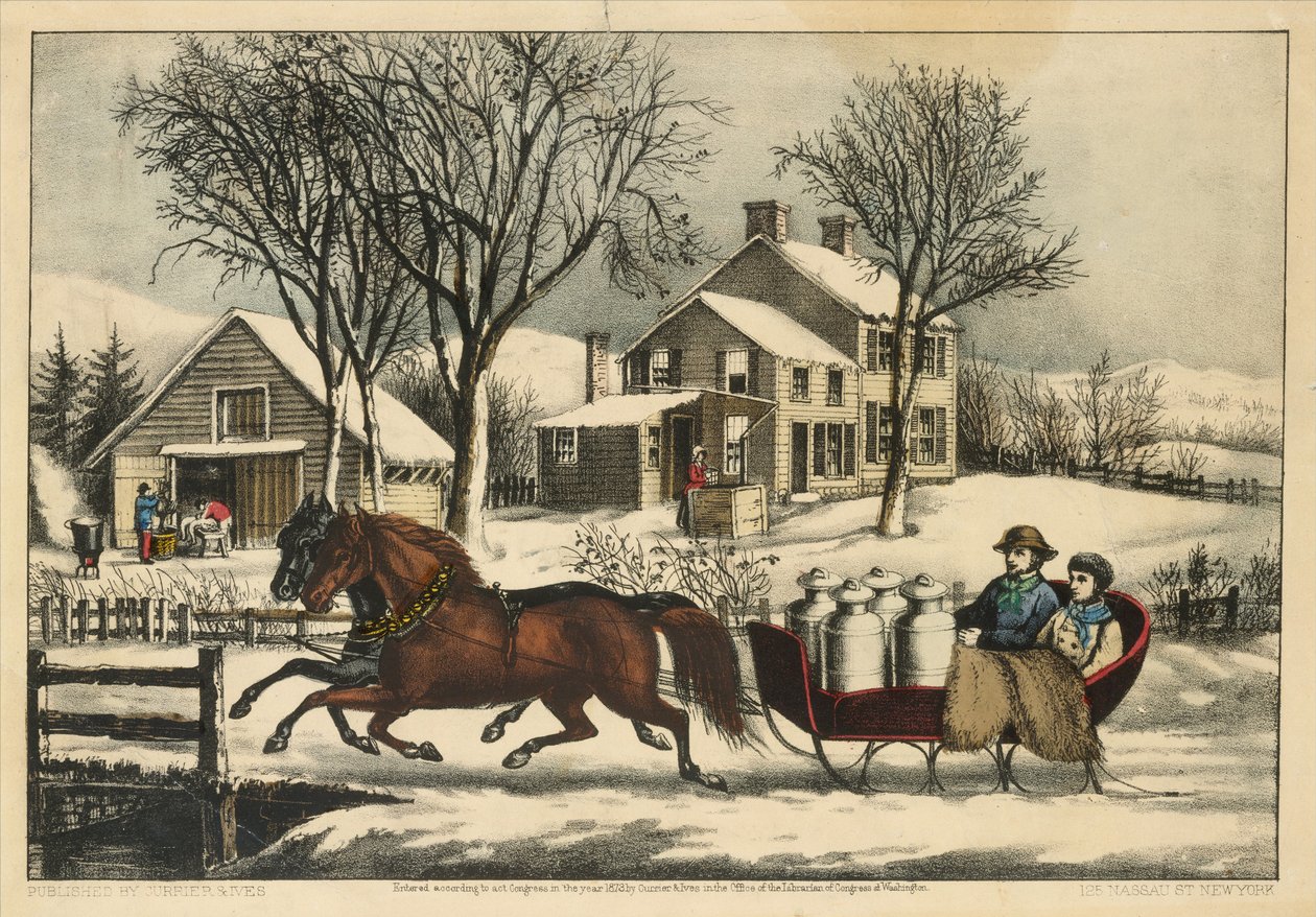 Wintermorgen auf dem Land, 1873 von Nathaniel Currier