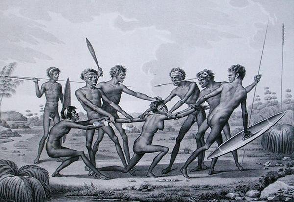 Port Jackson, New Holland: Aborigines Vor-Ehezeremonie, aus 