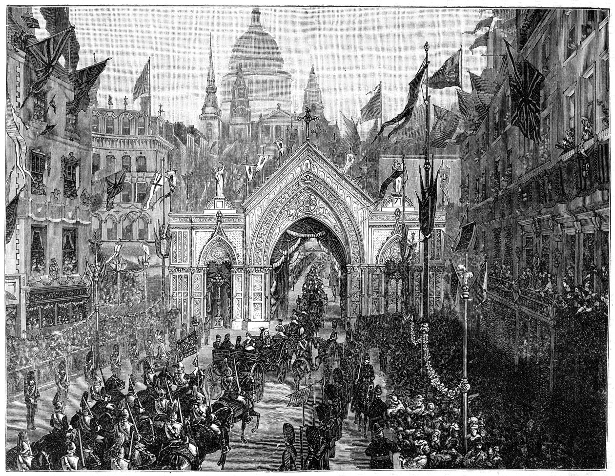 Die Prozession am Ludgate Hill, Erntedankfest, London, 1900 von N. Chevalier