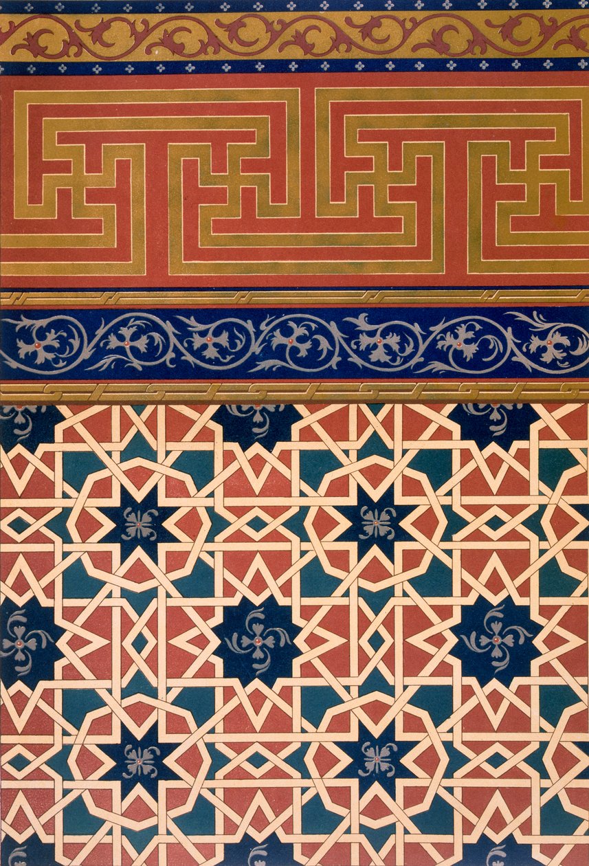 Architektonische Dekoration, Mosaikarbeit, einschließlich Rand, veröffentlicht 1883 von N. Simakoff