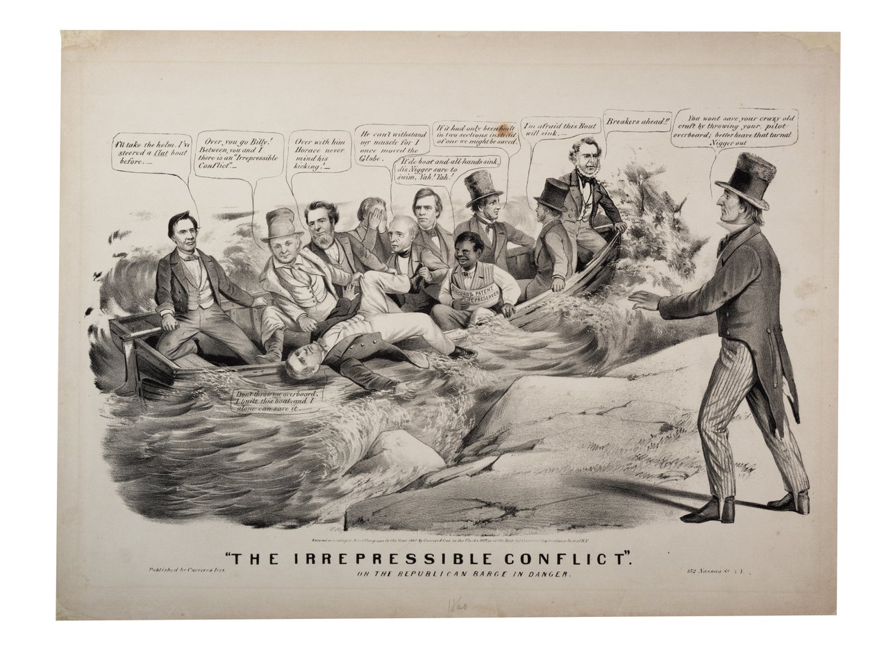 Der unaufhaltsame Konflikt oder die republikanische Barke in Gefahr von N. and Ives J.M. (1824-95) Currier