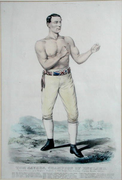Tom Sayers (1826-65) Champion von England, veröffentlicht 1860 von Currier and Ives