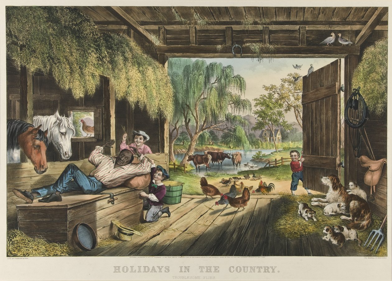 Ferien auf dem Land, lästige Fliegen von Currier and Ives