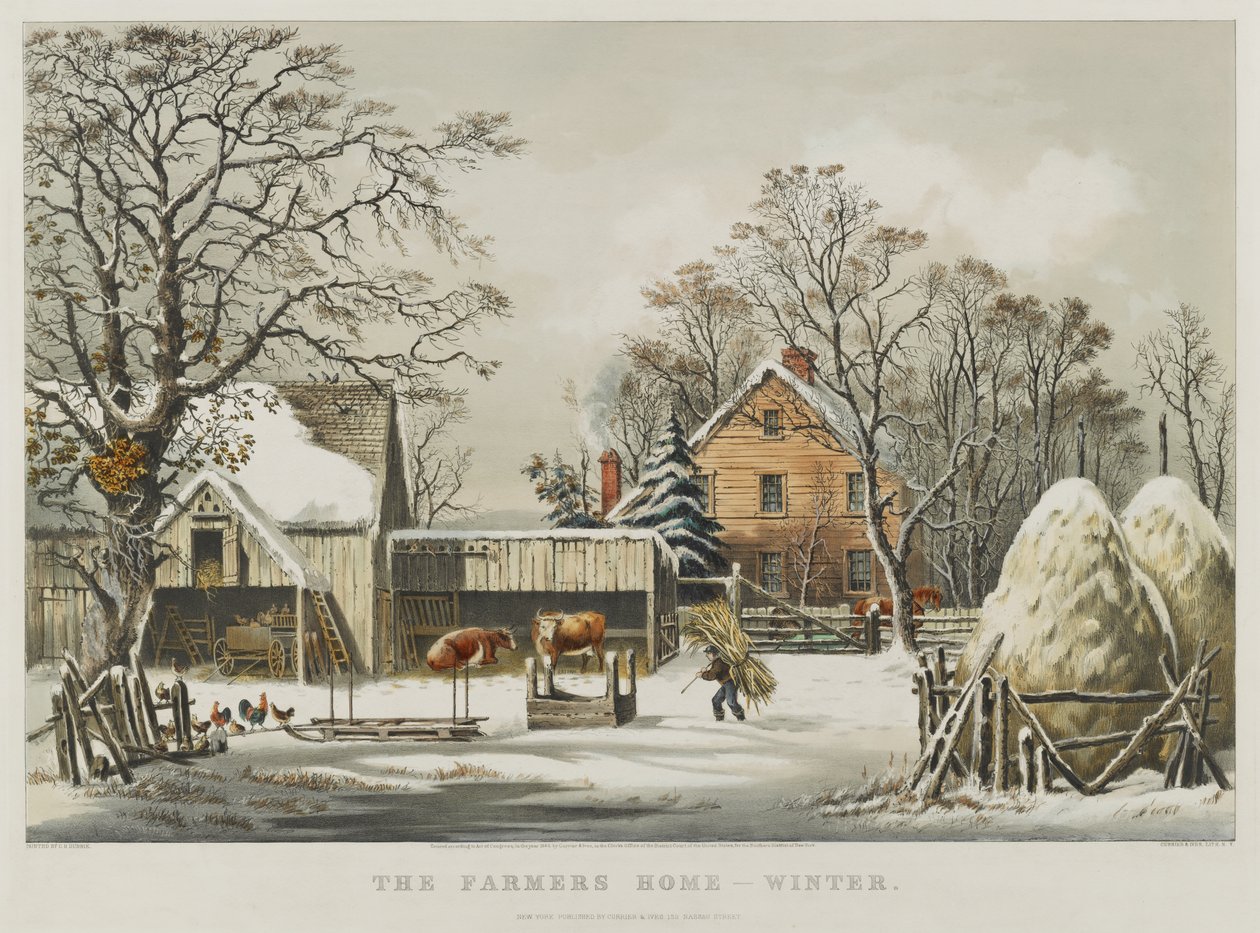 Das Bauernhaus - Winter von Currier and Ives