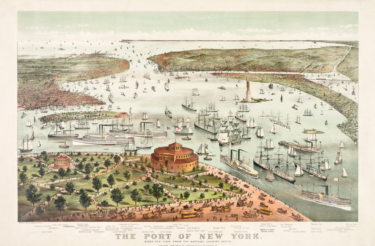 Der Hafen von New York von Currier & Ives von Currier and Ives