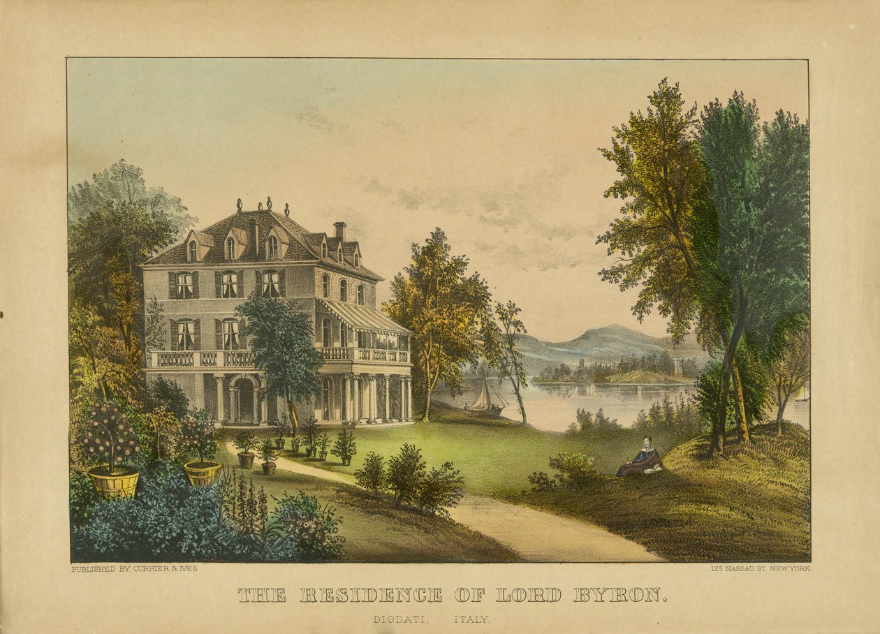 Die Residenz von Lord Byron von Currier and Ives