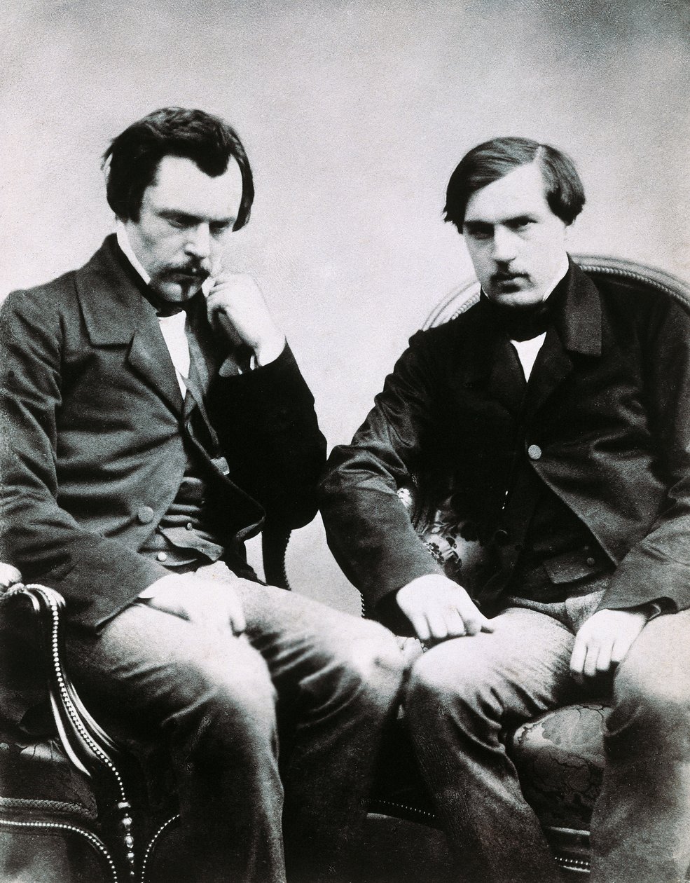 Die Brüder Edmond de Goncourt (1822-1896) und Jules Huot de Goncourt (1830-1870), französische Schriftsteller, Foto von Felix Nadar (1820-1910) von Nadar