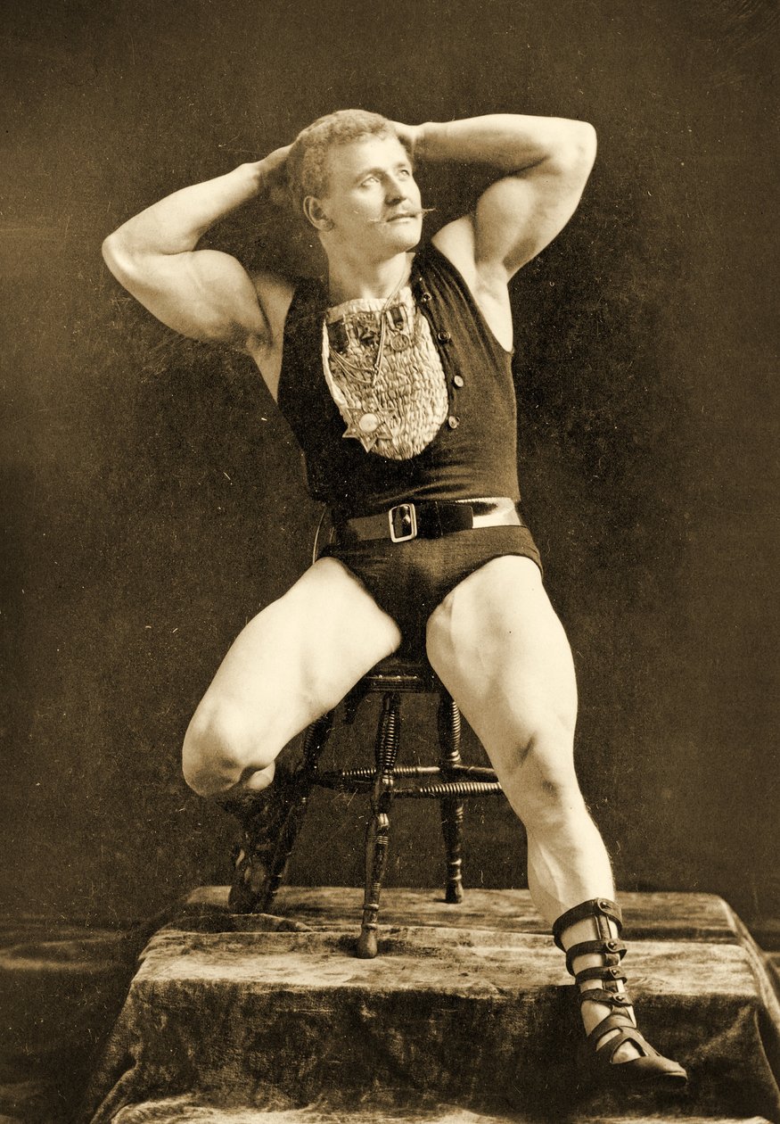 Eugen Sandow, in klassischer antiker griechisch-römischer Pose, ca. 1893 von Napoleon Sarony