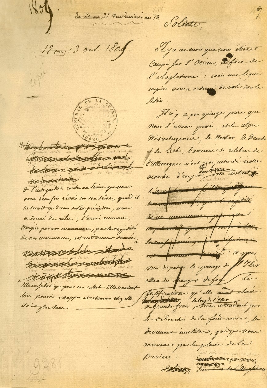 Proklamation an die Armee, 13. Oktober 1805 von Napoleon Bonaparte I