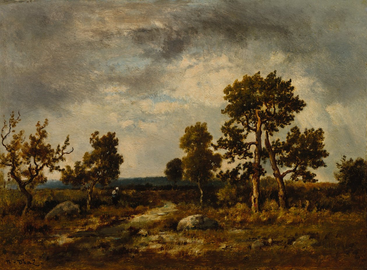 Pfad nahe dem Teich der Vipern, Wald von Fontainebleau, ca. 1860er von Narcisse Virgile Diaz de la Peña