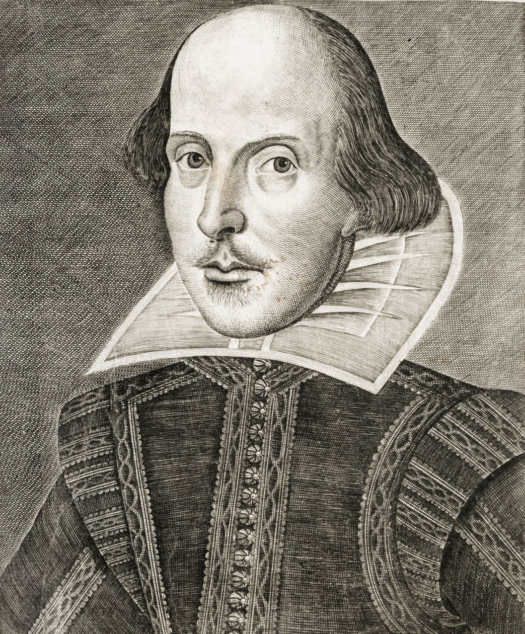 Porträt von William Shakespeare auf dem Frontispiz von Komödien, Historien und Tragödien i... von Nathan Benn