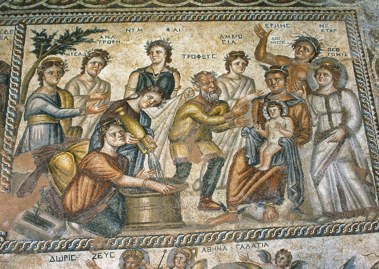 Römisches Mosaik in der Villa Haus des Aion von Nathan Benn