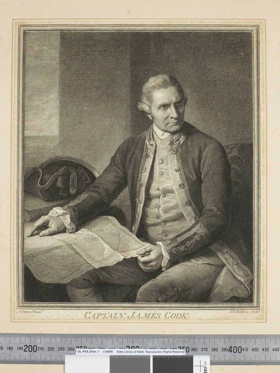 Kapitän James Cook, graviert von J. K. Sherwin (1751–90), ca. 1773-84 (Gravur) von Nathaniel (after) Dance Holland