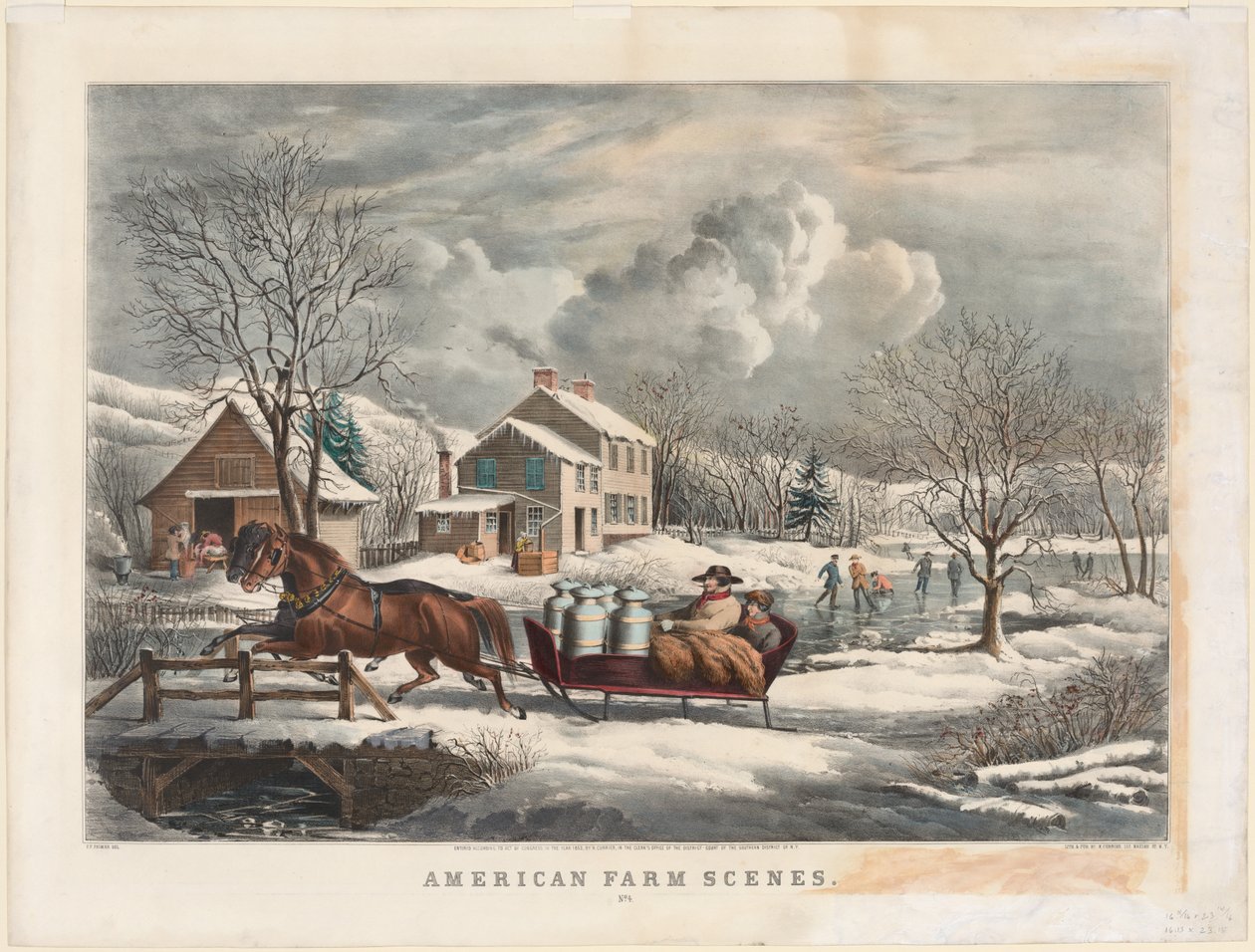 Amerikanische Bauernhofszenen, Winter von Nathaniel Currier