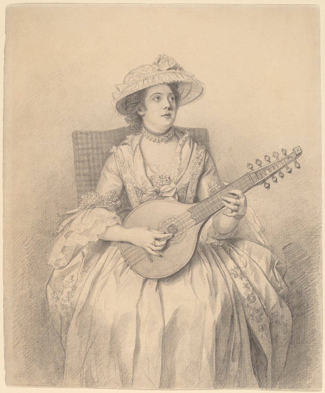 Frau, die eine Zister spielt von Nathaniel Dance Holland