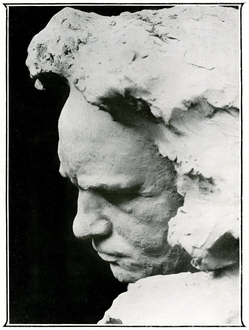 Profilansicht von Ludwig van Beethoven (1770-1827), Detail einer Bronzebüste von Naum Aronson