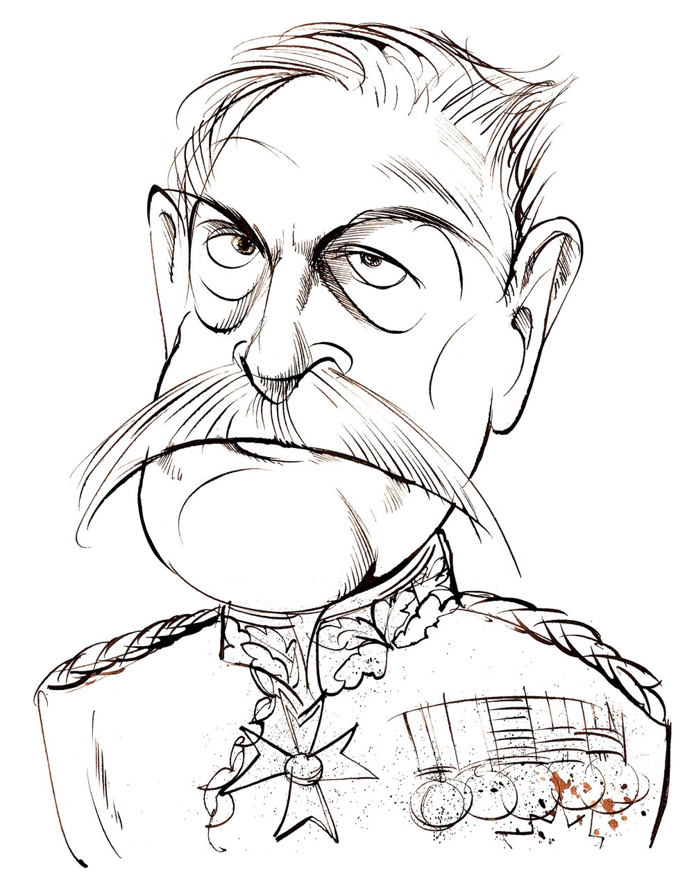Britischer Feldmarschall, Erster Earl Haig von Bernersyde (1861-1928); Karikatur von Neale Osborne