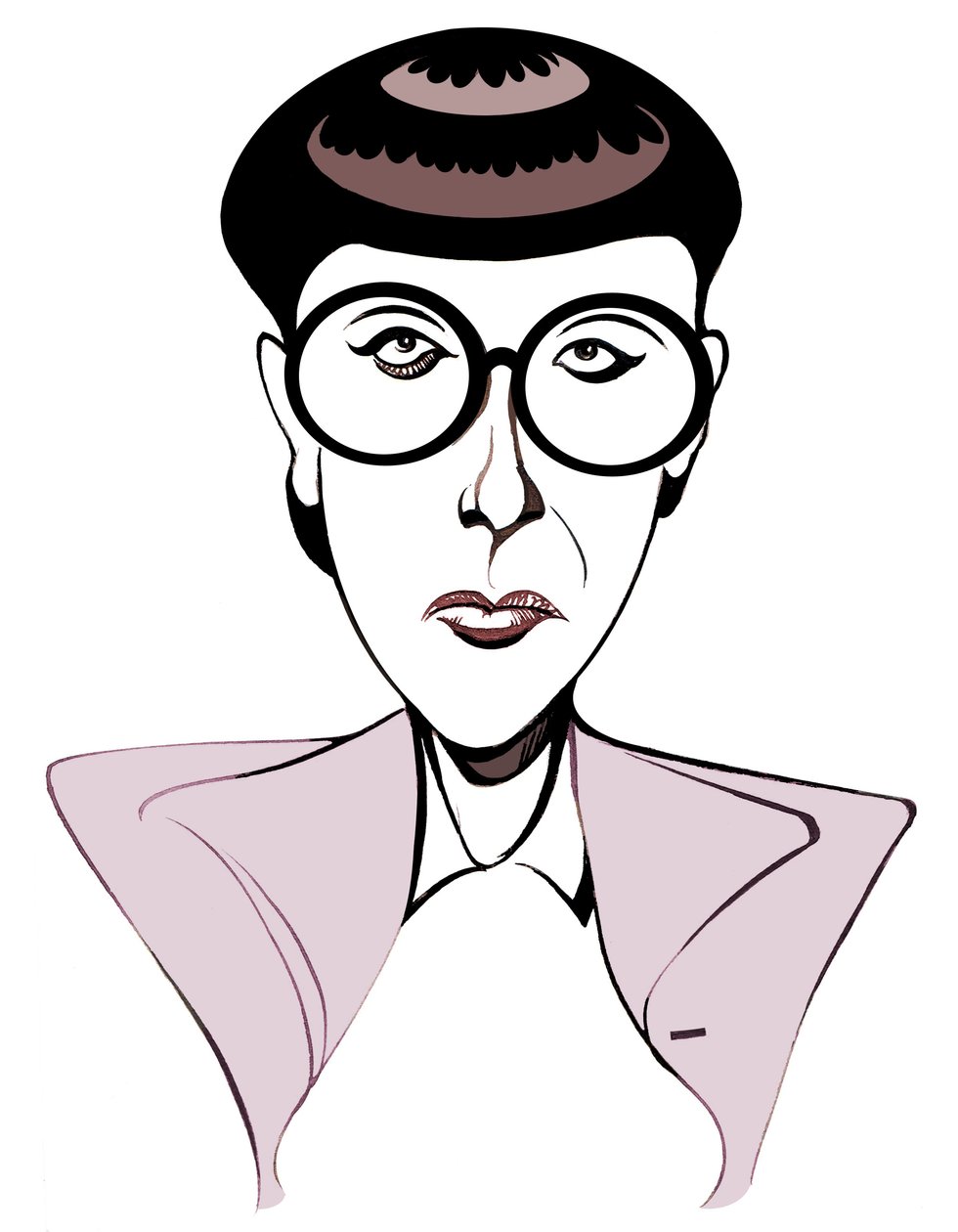 Edith Head, amerikanische Kostümbildnerin (1907 - 1981), Karikatur mit Brille von Neale Osborne