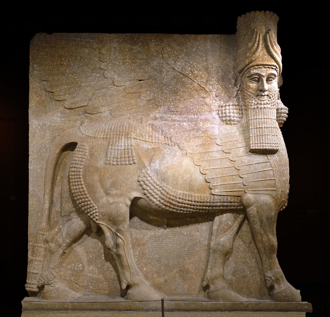 Geflügelter Stier aus Hof VIII im Palast von König Sargon II., Khorsabad, 721-705 v. Chr. (Gips?) von Neo Assyrian Neo Assyrian