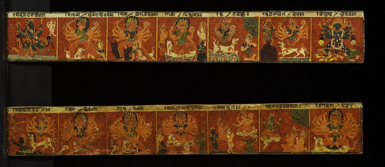 Ein Paar Devimahatmya-Manuskriptcover von Nepalese School