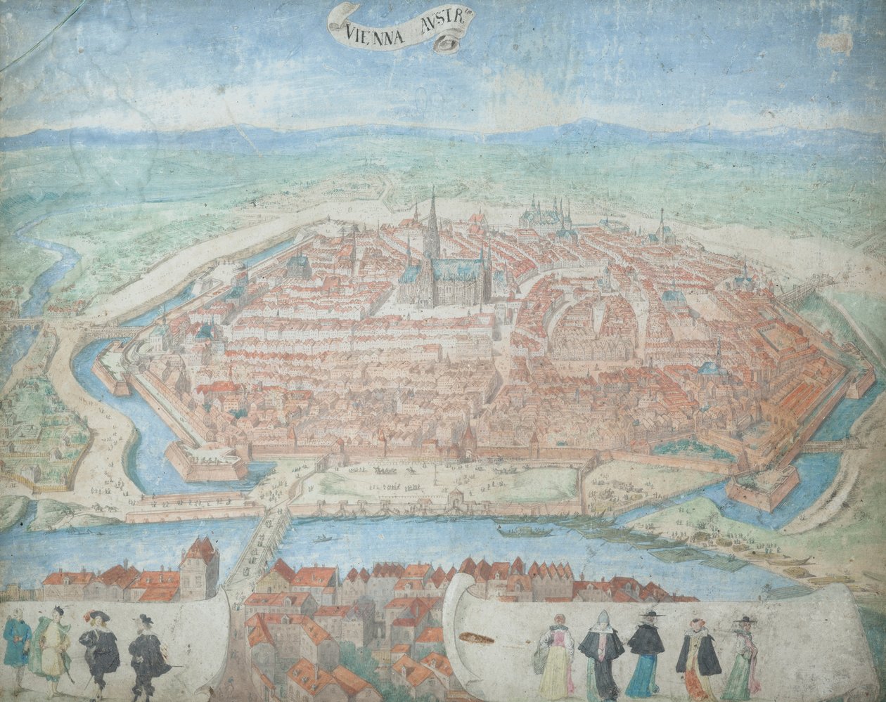 Ansicht von Wien aus der Vogelperspektive von 