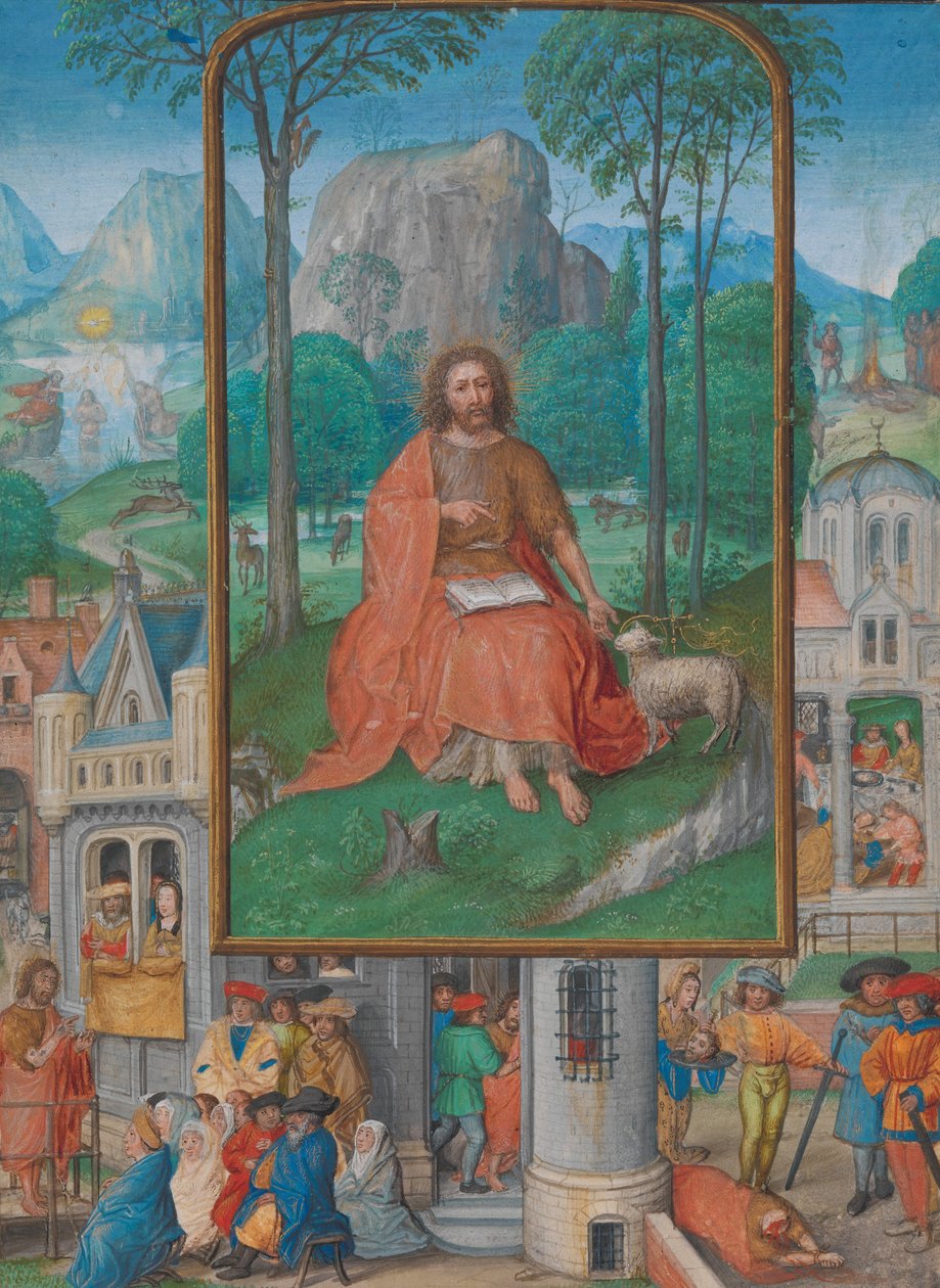 Manuskript-Illumination mit Szenen aus dem Leben von Johannes dem Täufer, ca. 1515 von Netherlandish School