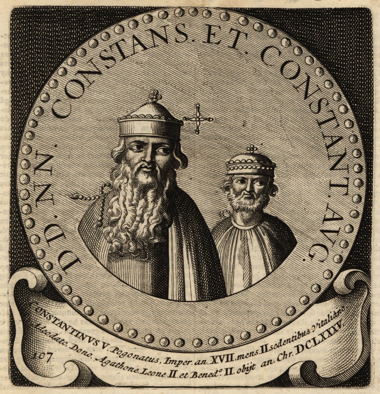 Porträt der byzantinischen Kaiser Constans II. und Konstantin IV. von Netherlandish School