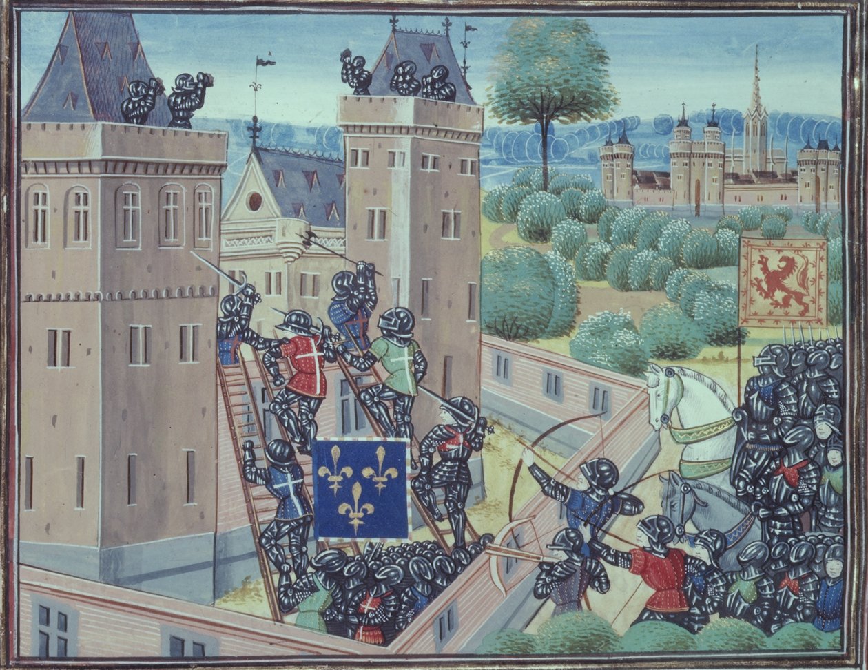 Die Eroberung von Wark Castle durch die Franzosen und Schotten, aus Buch II von 