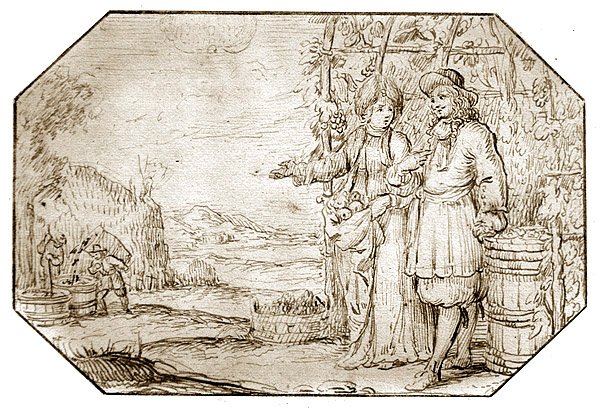Die vier Jahreszeiten: Herbst - Ernte, ca. 1675 von Netherlandish School