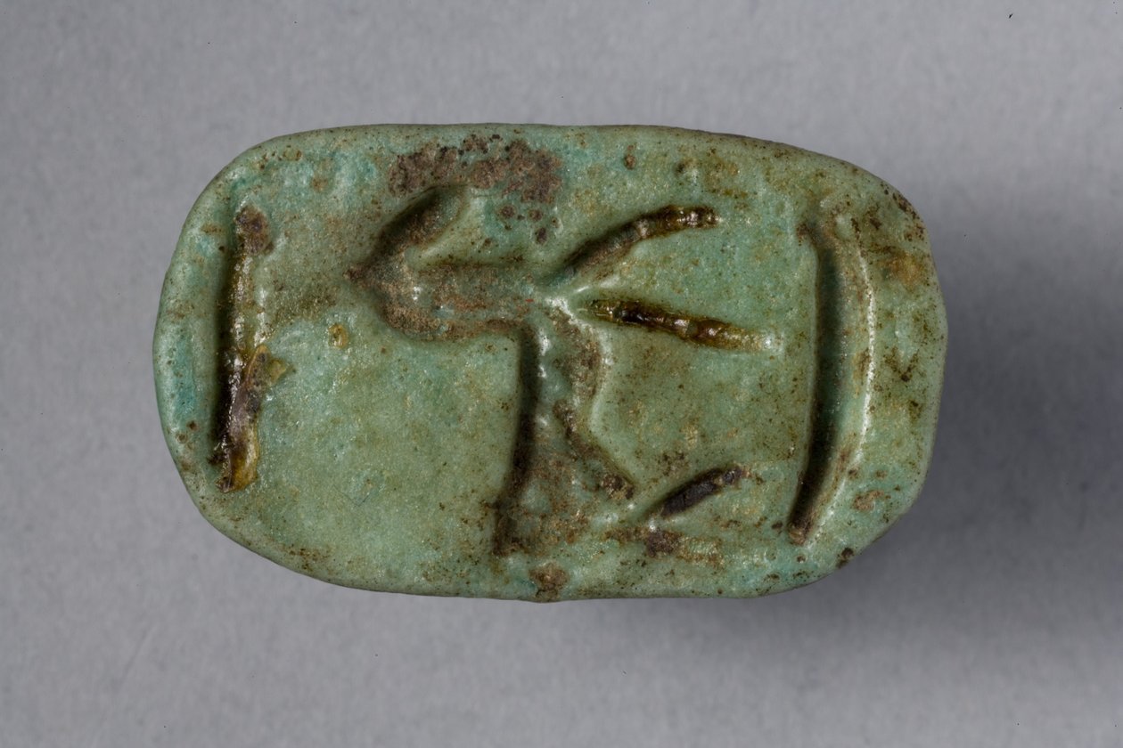 Skarabäus-Siegel, 18.-19. Dynastie, 1540-1186 v. Chr. (Faience) von New Kingdom Egyptian