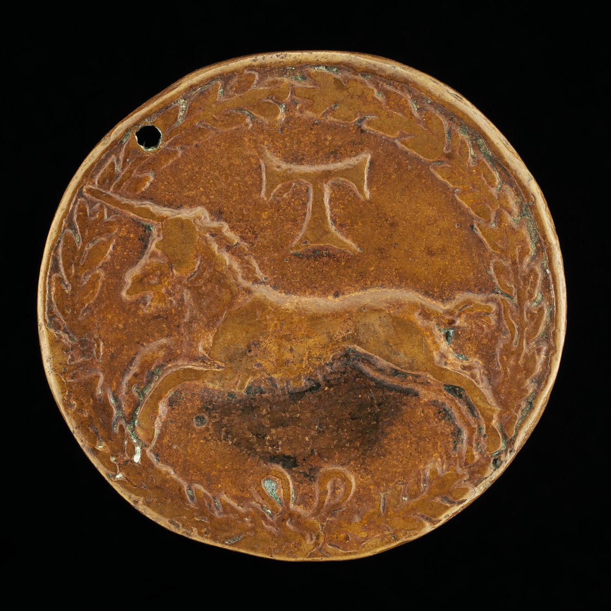 Einhorn und Tau-Kreuz [Rückseite], um 1480-1486 von Niccolo Fiorentino