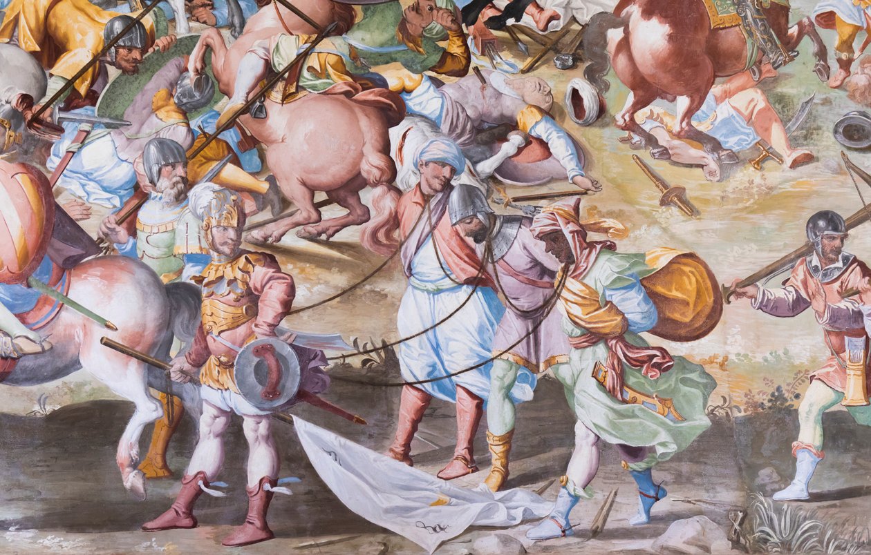 Detail des Freskos in der Halle der Schlachten der Schlacht von La Higueruela 1431 von Niccolo Granello