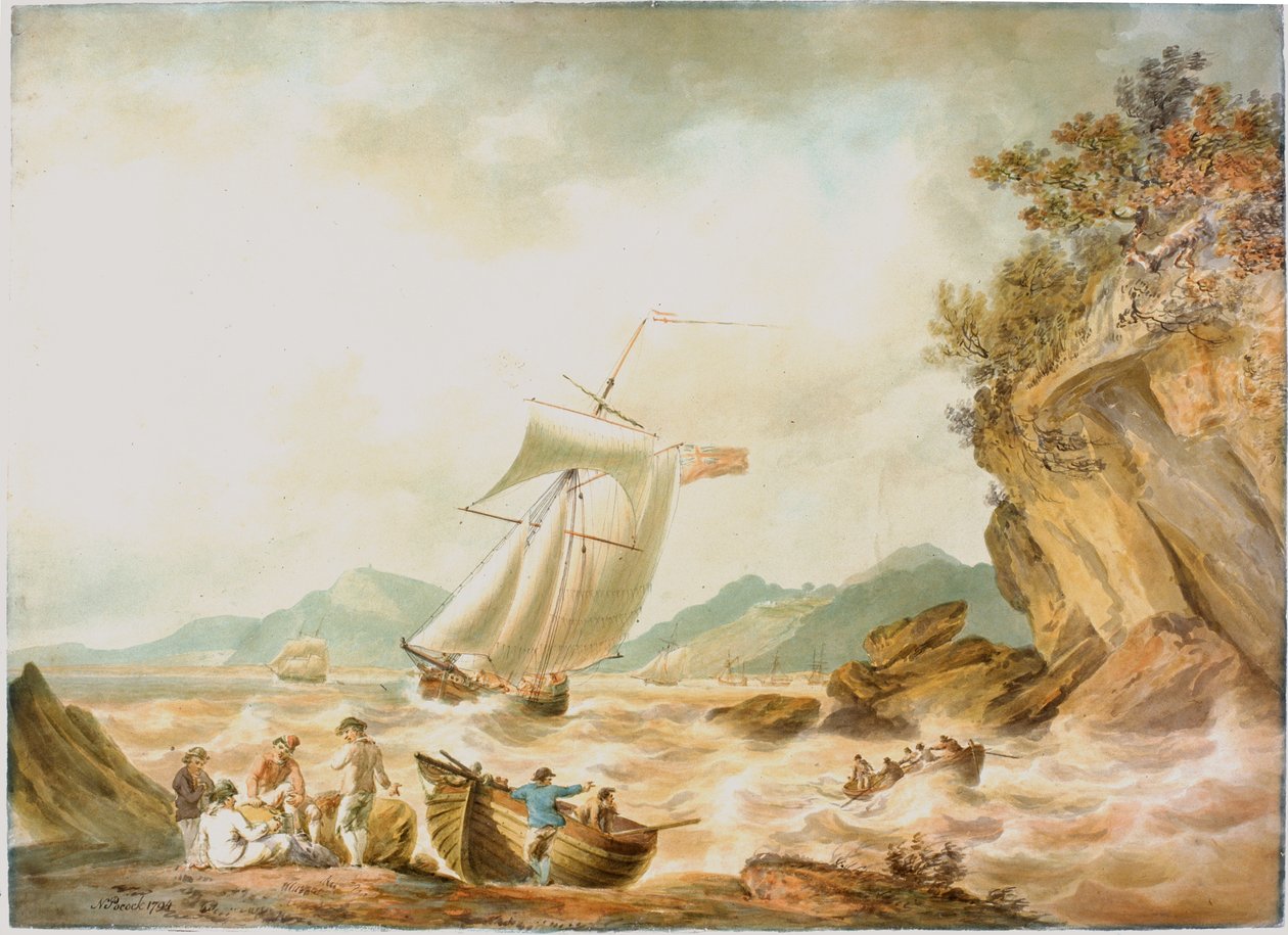 Küstenszene mit Schiffen von Nicholas Pocock