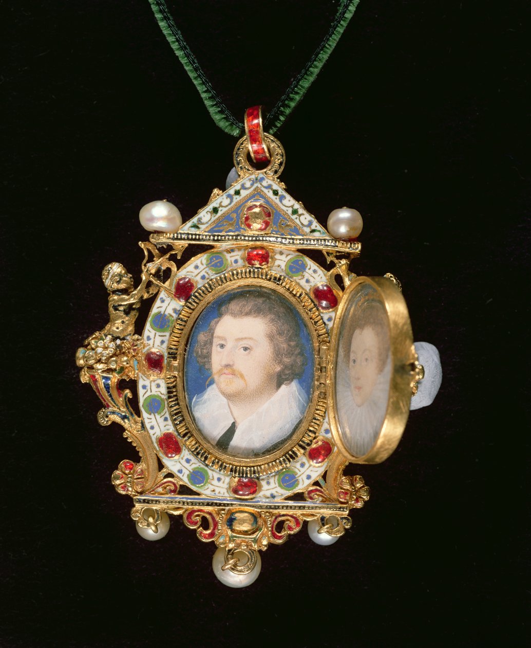 Das Gresley-Juwel, mit Miniaturporträts von Sir Thomas Gresley und seiner Braut Catherine Walsingham von Nicholas Hilliard