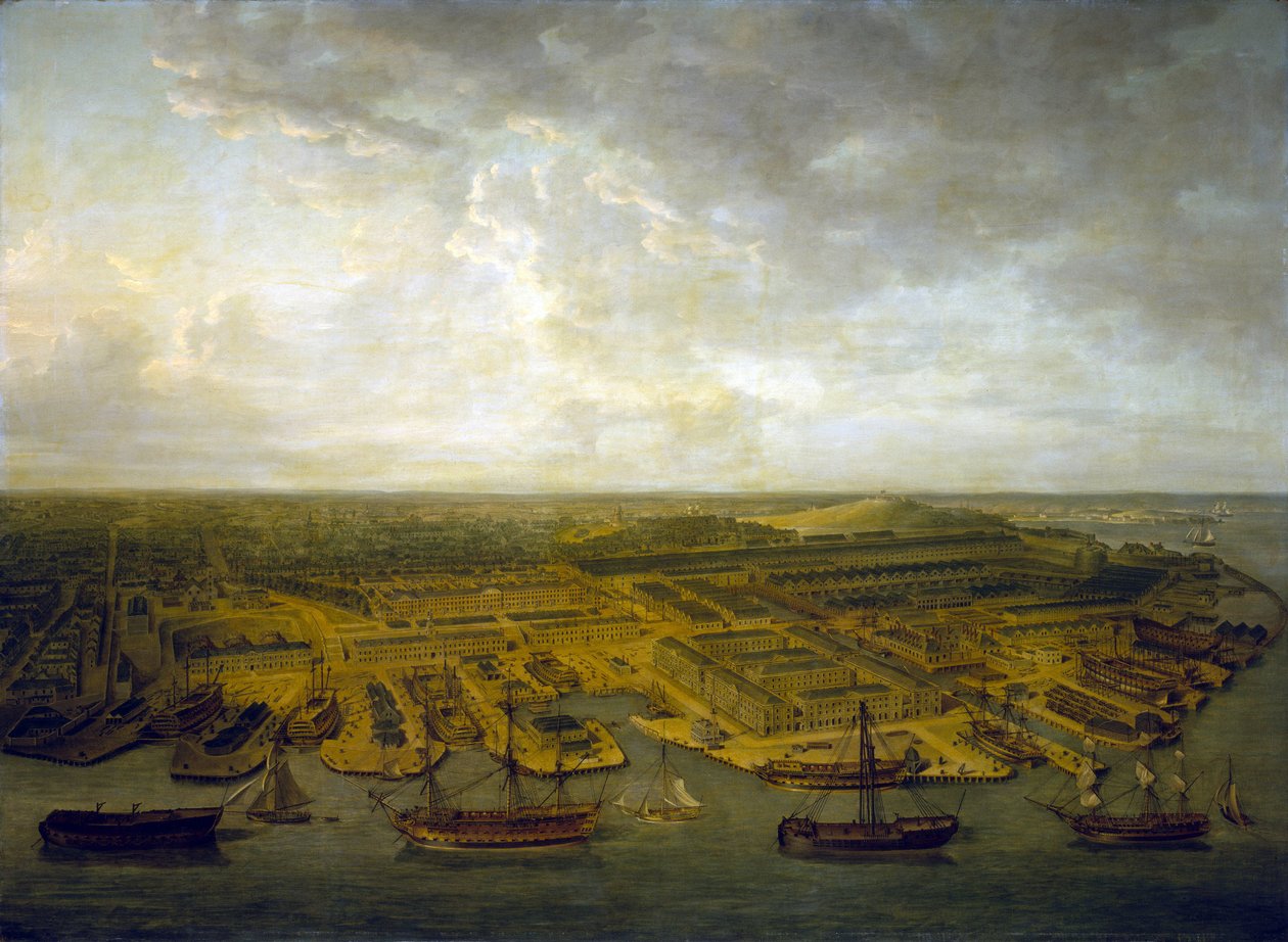 Die Docks und Werften von Plymouth (England) von Nicholas Pocock