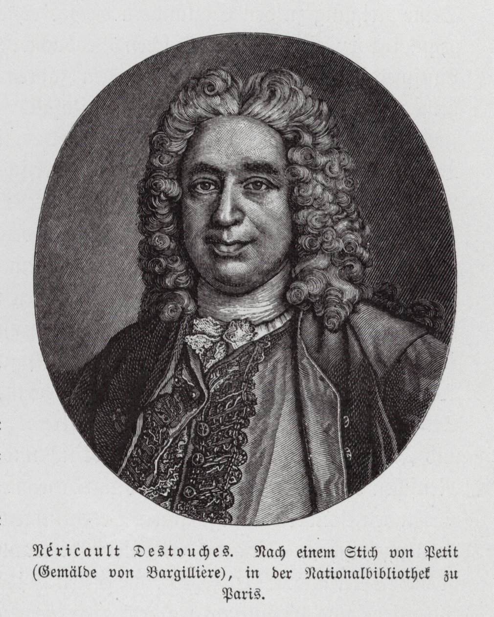 Philippe Nericault Destouches, französischer Dramatiker (Gravur) von Nicholas de (after) Largilliere