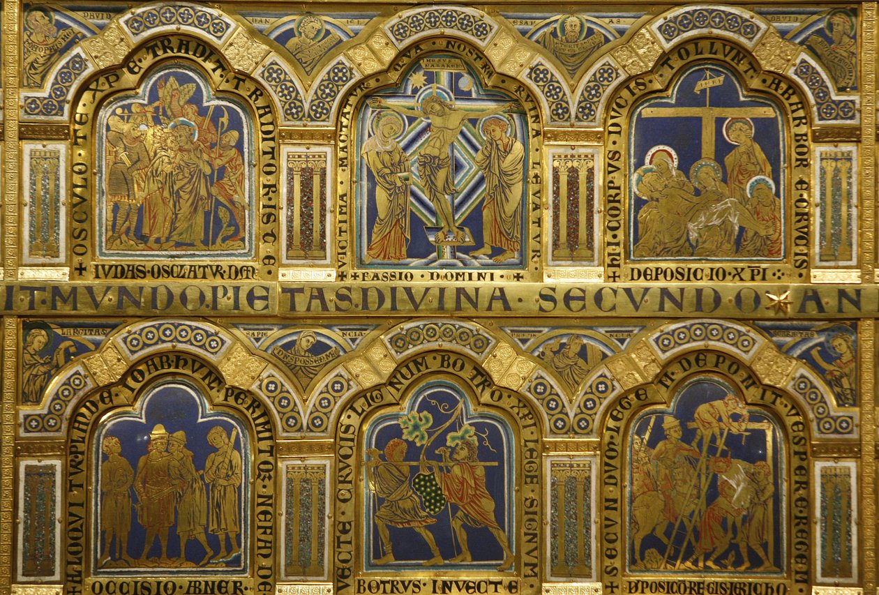 Der Verduner Altar von Nikolaus von Verdun (ca.1130/50-1205) fertiggestellt 1181, Klosterneuburg, Österreich, emaillierte Tafeln von Nicholas of Verdun