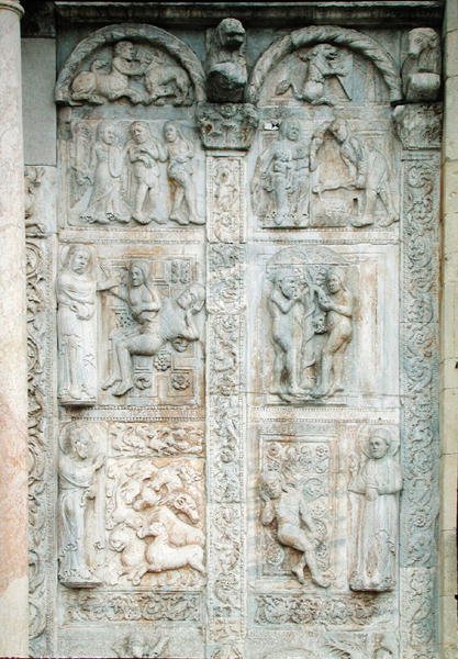 Die Geschichte von Adam und Eva, von der Südseite der Westvorhalle, ca. 1120-38 von Nicholaus Nicholaus