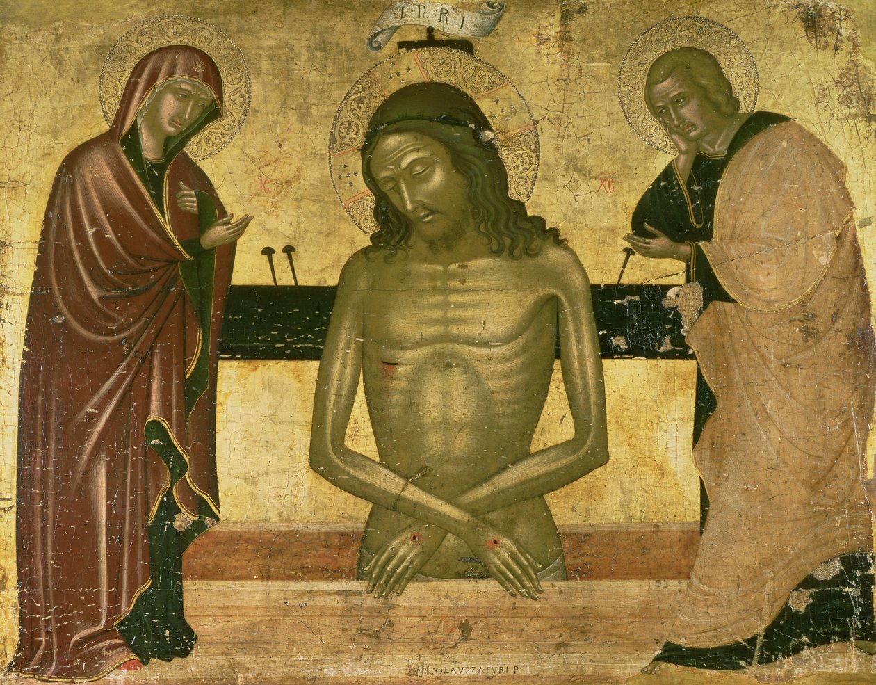 Die Agonie Christi mit der Jungfrau und Johannes dem Täufer, ca. 1489-93 von Nicola Zafuri