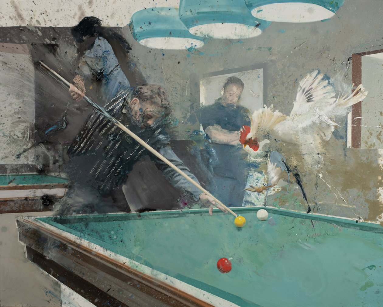 Billard mit Hahn II (2022) von Nicola Pucci