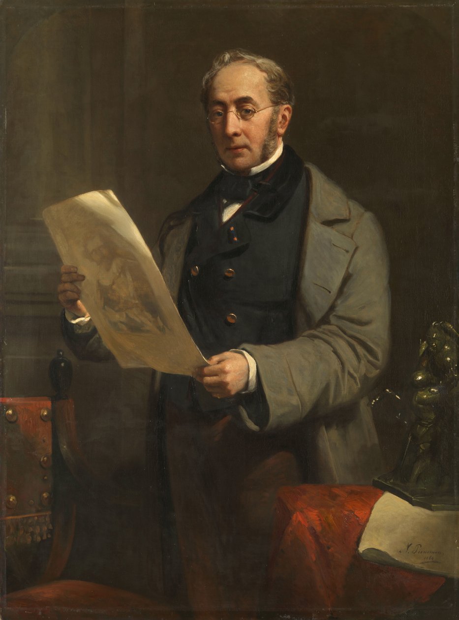Porträt von Jacob de Vos Jacobszoon (1803-1878). Amsterdamer Kunstsammler und Besitzer der Historischen Galerie De Vos von Nicolaas Pieneman