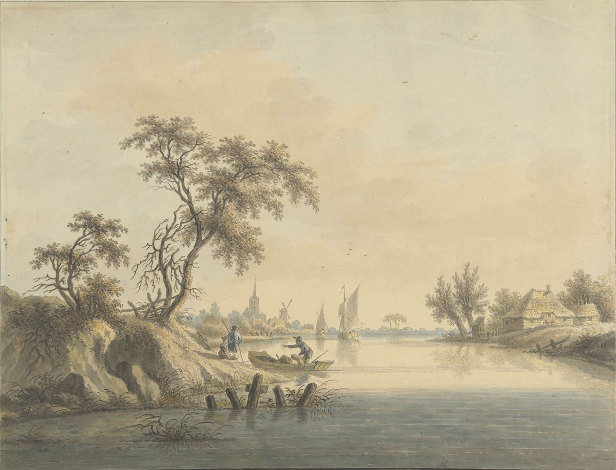 Ansicht des Dorfes Elst an der Maas von Nicolaas Wicart