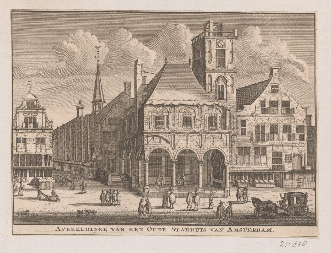 Ansicht des Alten Rathauses in Amsterdam von Nicolaas ten Hoorn