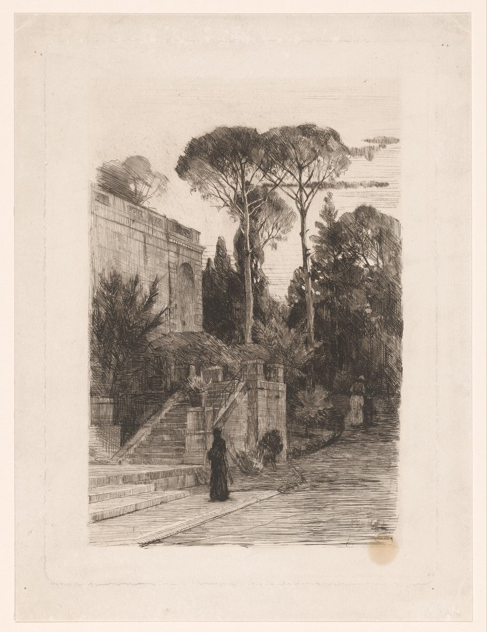 Monumentales Gebäude mit Garten von Nicolaas van der Waay