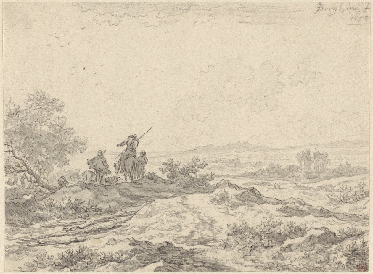 Dünenlandschaft mit Hirten von Nicolaes Berchem