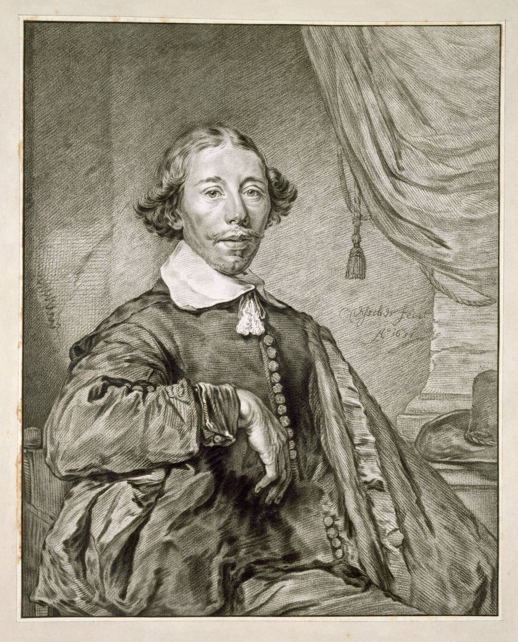 Porträt eines Mannes, 1681 von Nicolaes Jansz Visscher